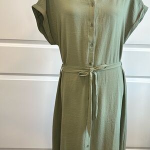 Lark & Grey olive green dress with belt